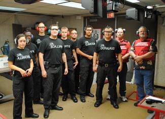 Police cadets at shooting range