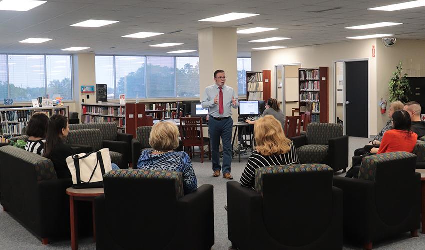 John J. Murray giving a presentation